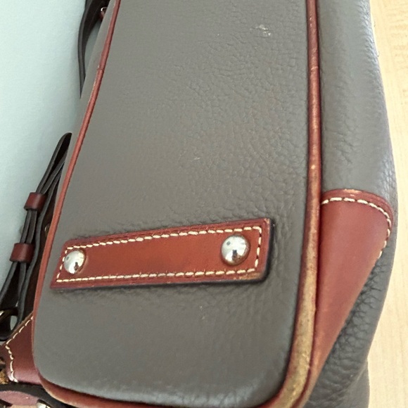 Dooney and Bourke Pebble Leather Hobo Handbag Mushroom Brown - Picture 9 of 16